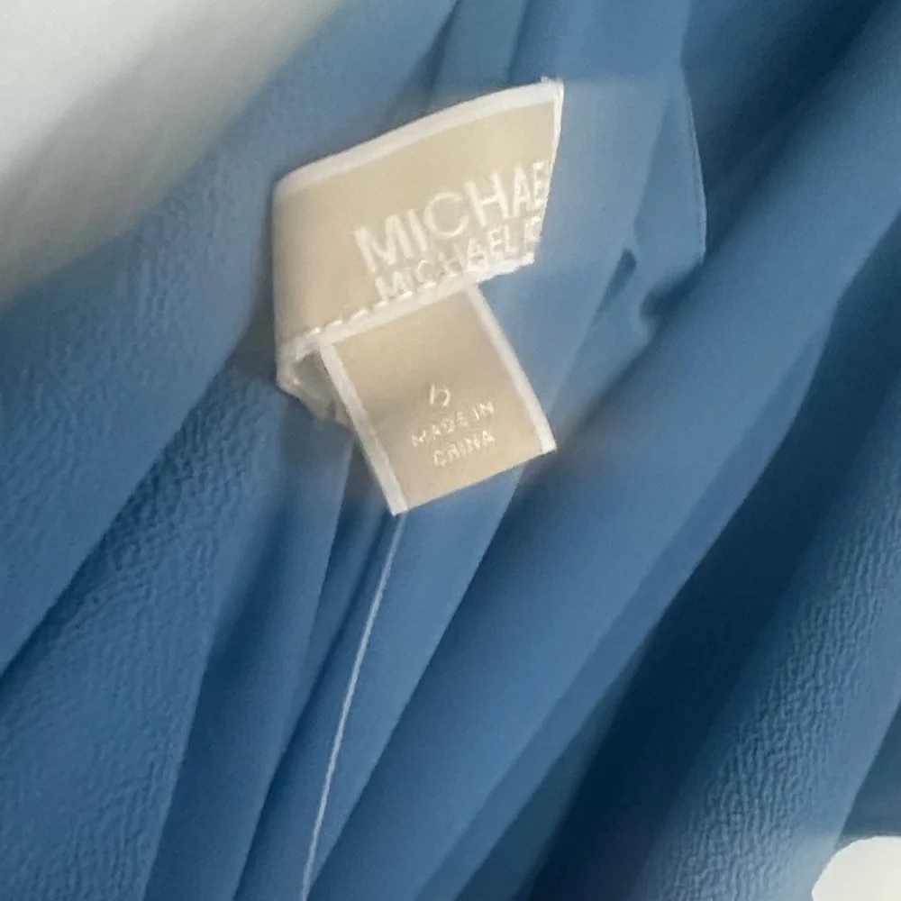 Michael Kors Blue Ruffle Sleeve Dress